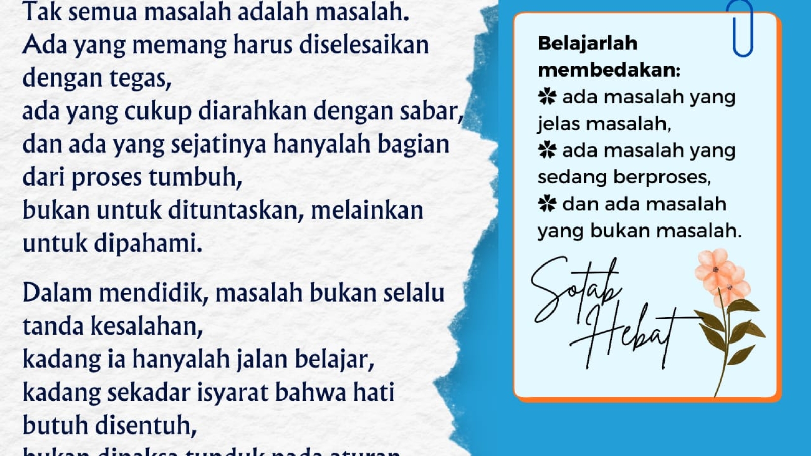 TAK SEMUA MASALAH ADALAH MASALAH