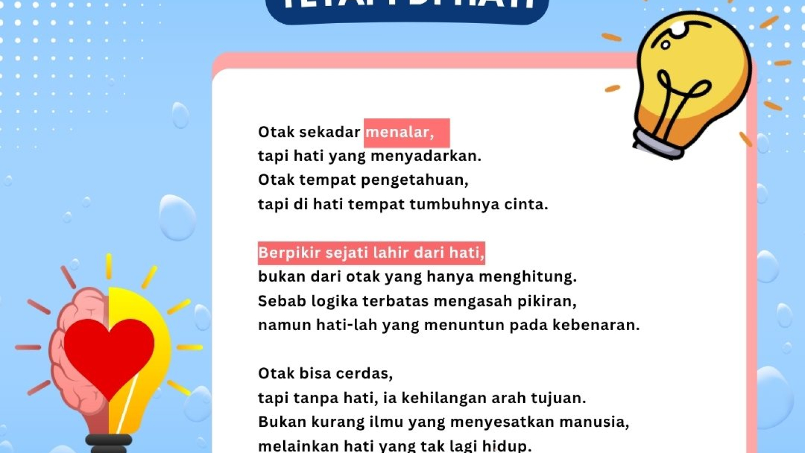 PUSAT BERPIKIR BUKAN DI OTAK