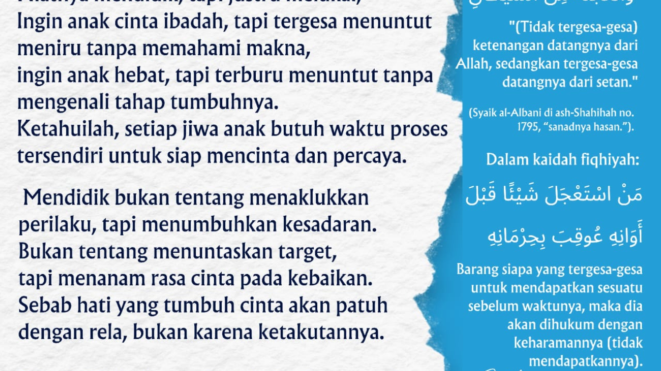 NIAT MENDIDIK, JUSTRU MELUKAI