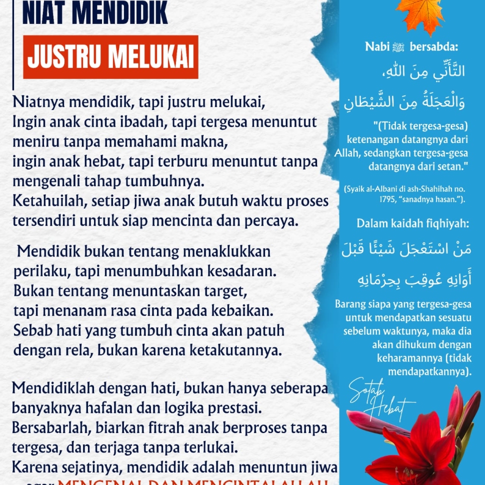 NIAT MENDIDIK, JUSTRU MELUKAI
