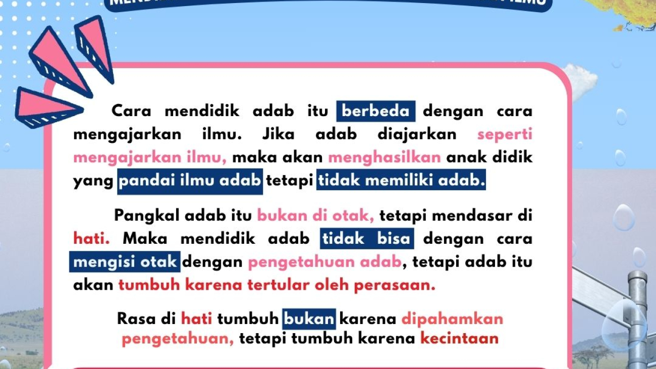 CARA MENDIDIK ADAB ITU BEDA!