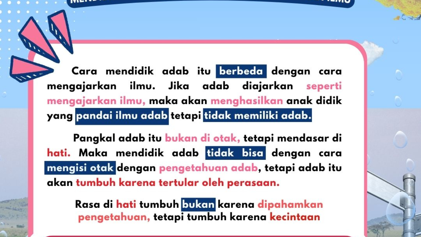 CARA MENDIDIK ADAB ITU BEDA!