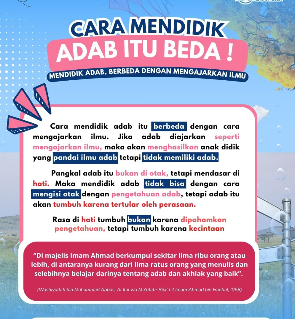 CARA MENDIDIK ADAB ITU BEDA!