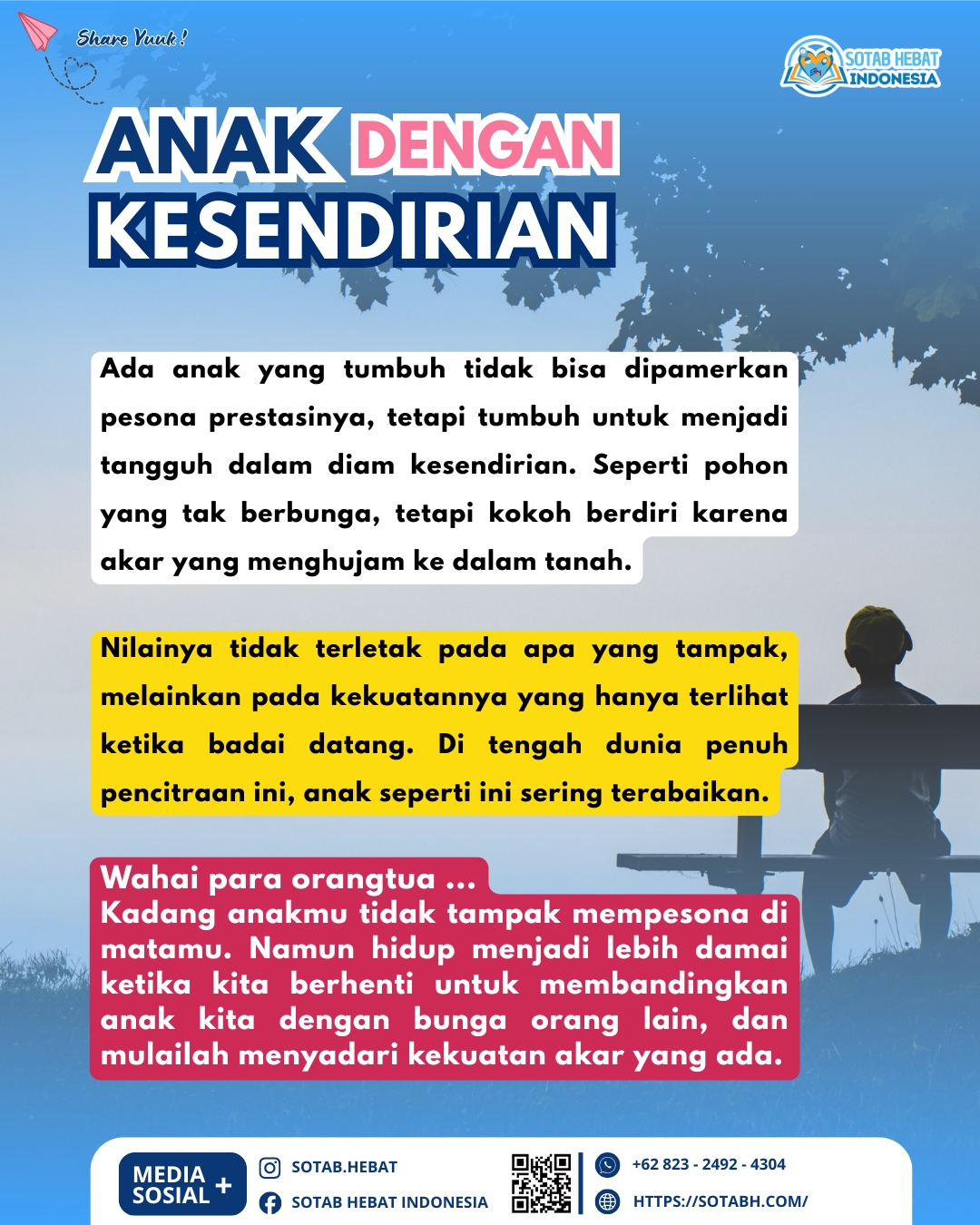 ANAK DENGAN KESENDIRIAN