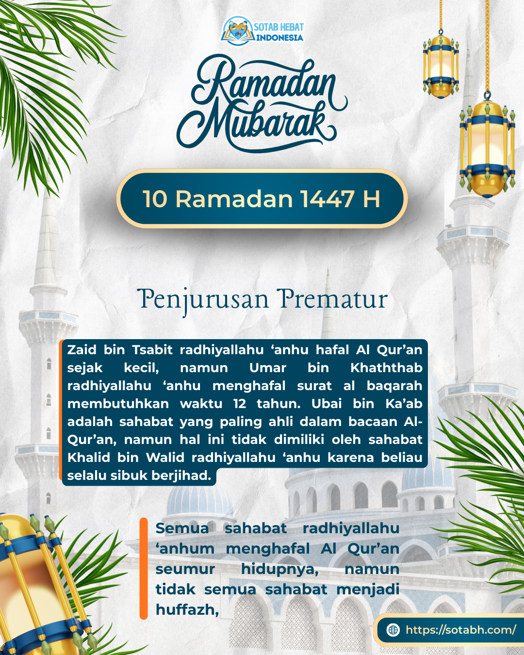 PENJURUSAN PREMATUR PENJURUSAN PREMATUR