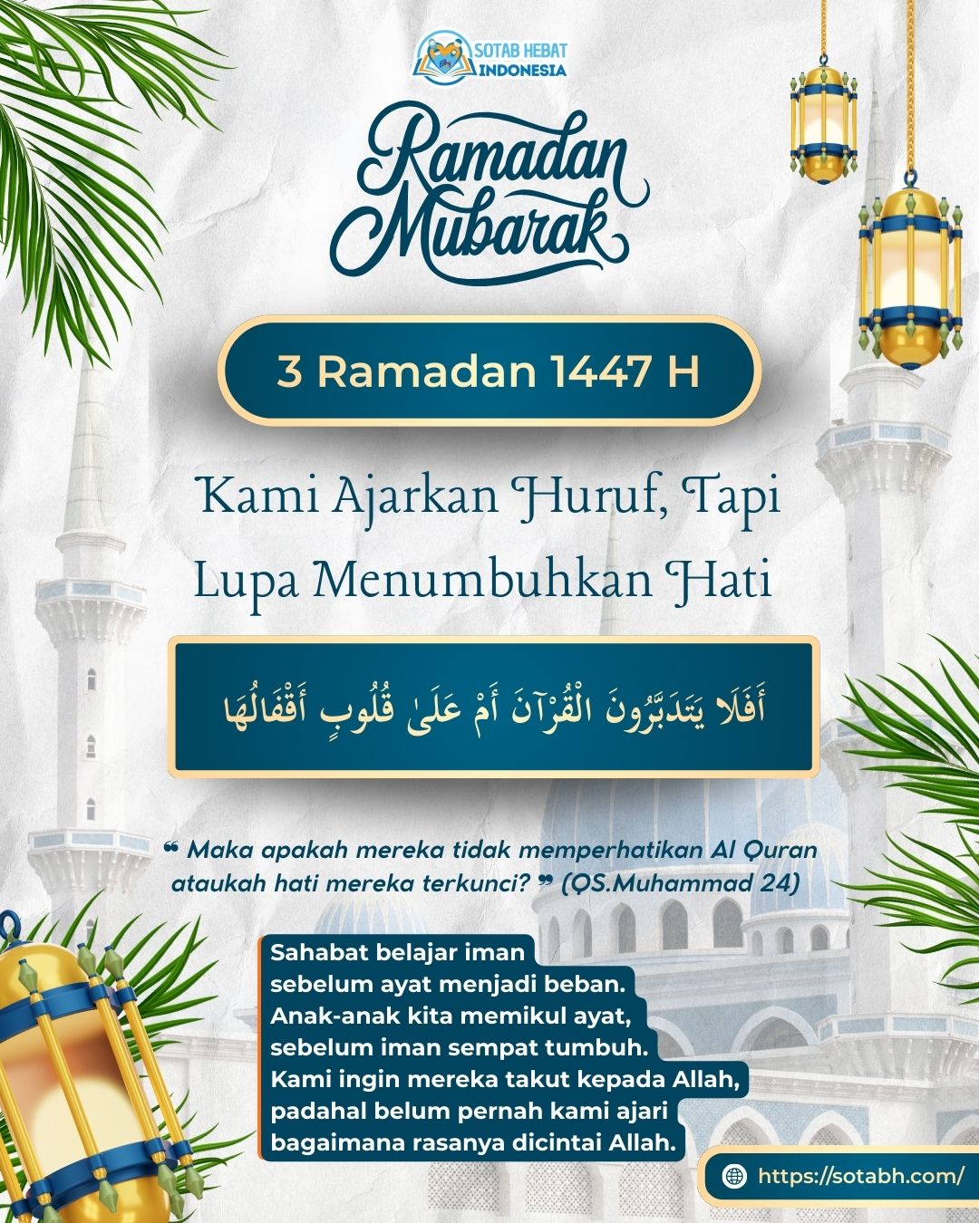 KAMI AJARKAN HURUF, TAPI LUPA MENUMBUHKAN HATI KAMI AJARKAN HURUF, TAPI LUPA MENUMBUHKAN HATI